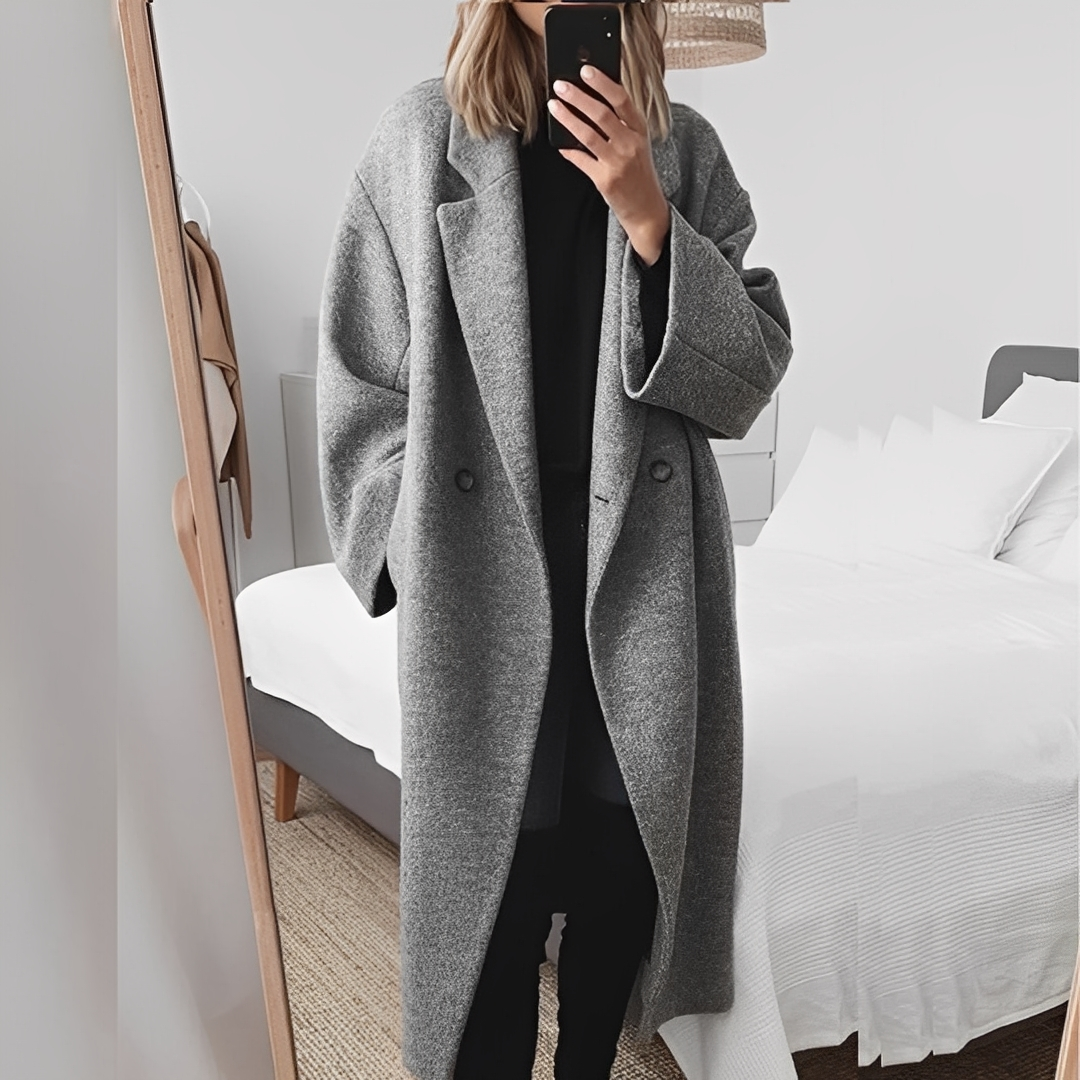 Marjolaine - Elegant oversized coat with buttons for women