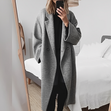 Marjolaine - Elegant oversized coat with buttons for women