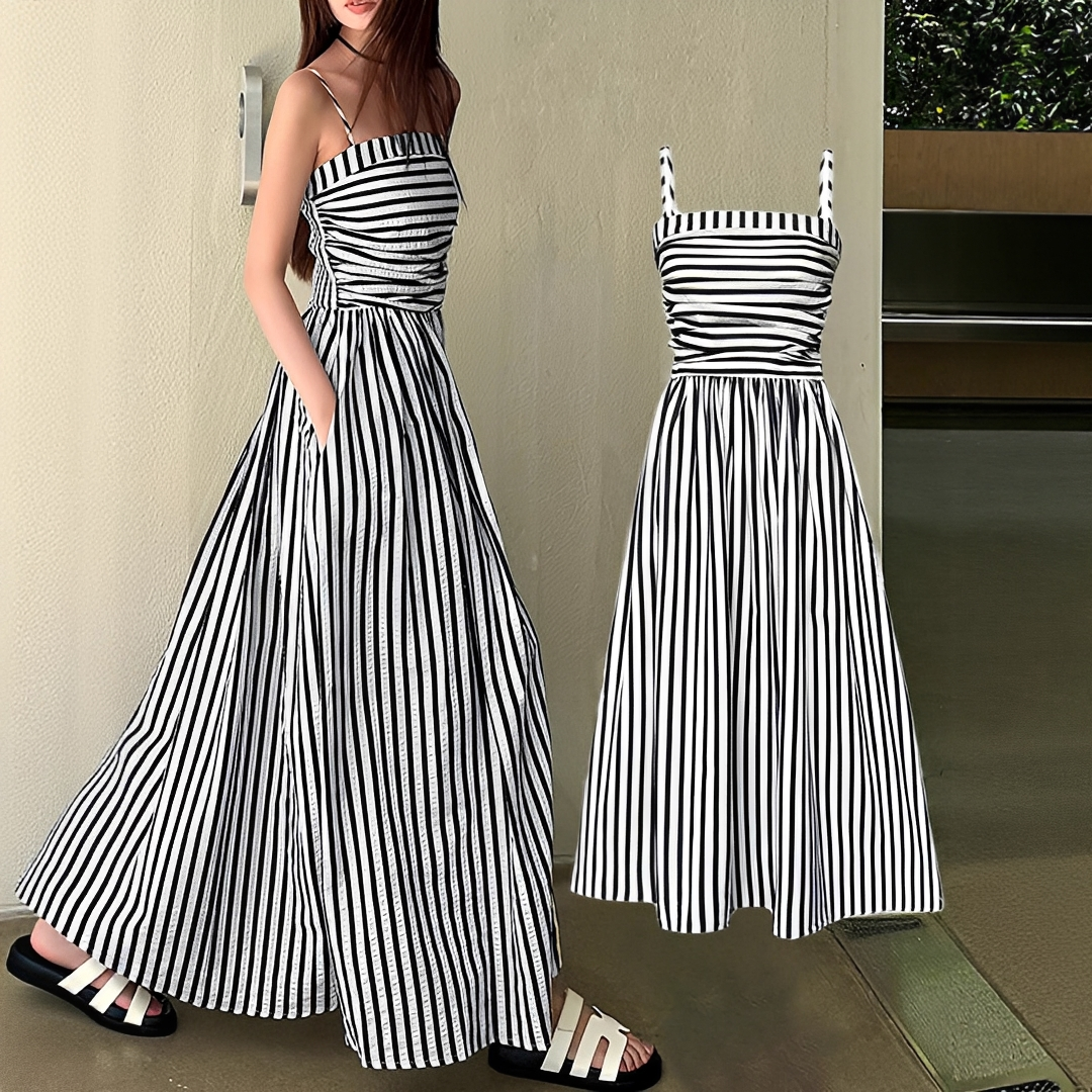 Cindy - Sophisticated Striped Maxi Dress