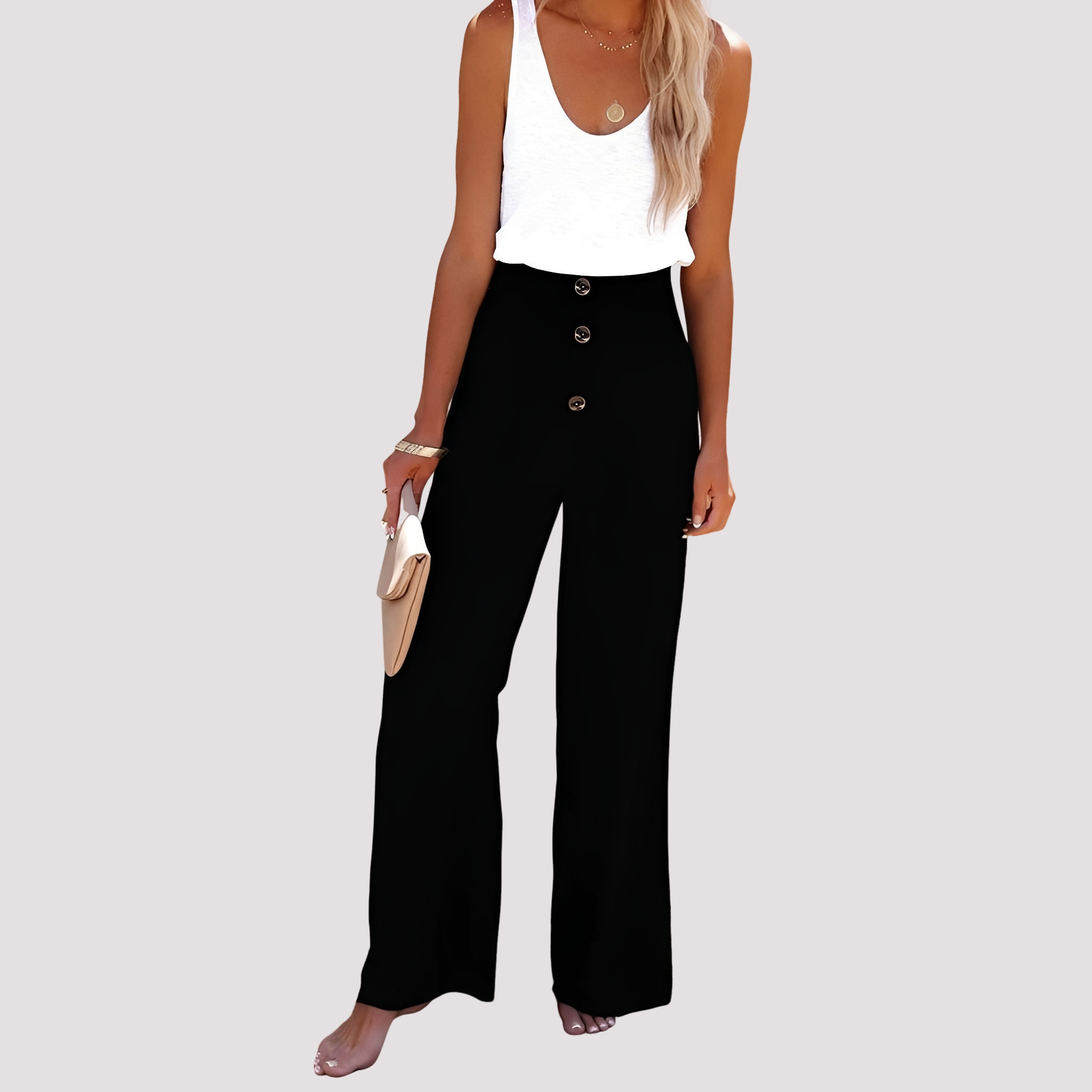 Christa - Loose Fit High-Waisted Pants