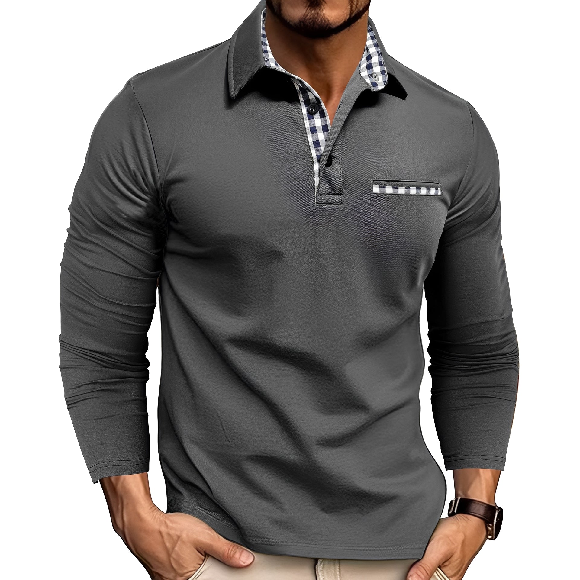 Gerald - Fashionable Long Sleeve Men's Polo Shirt