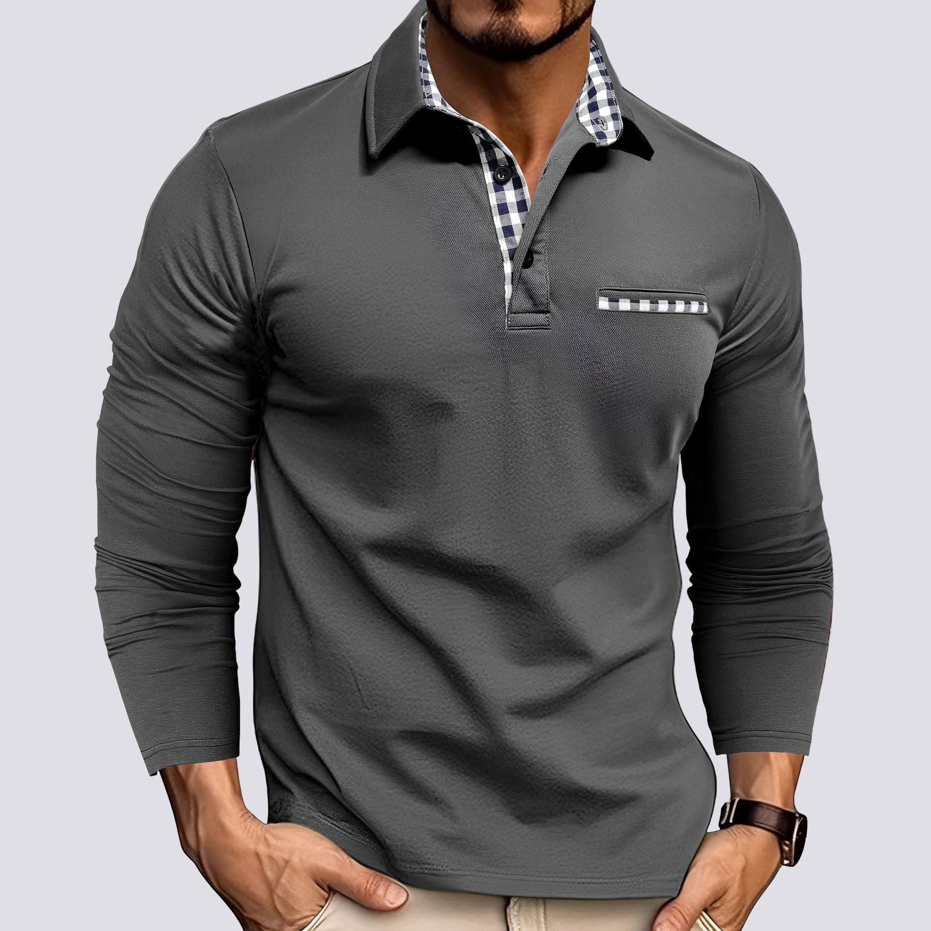 Mark – Men's polo shirt – Casual long-sleeve shirt