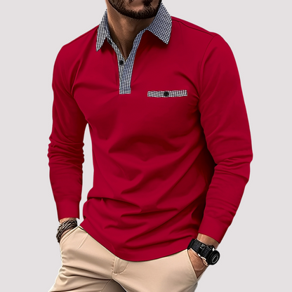 Aidan - Men's stylish long-sleeve polo shirt