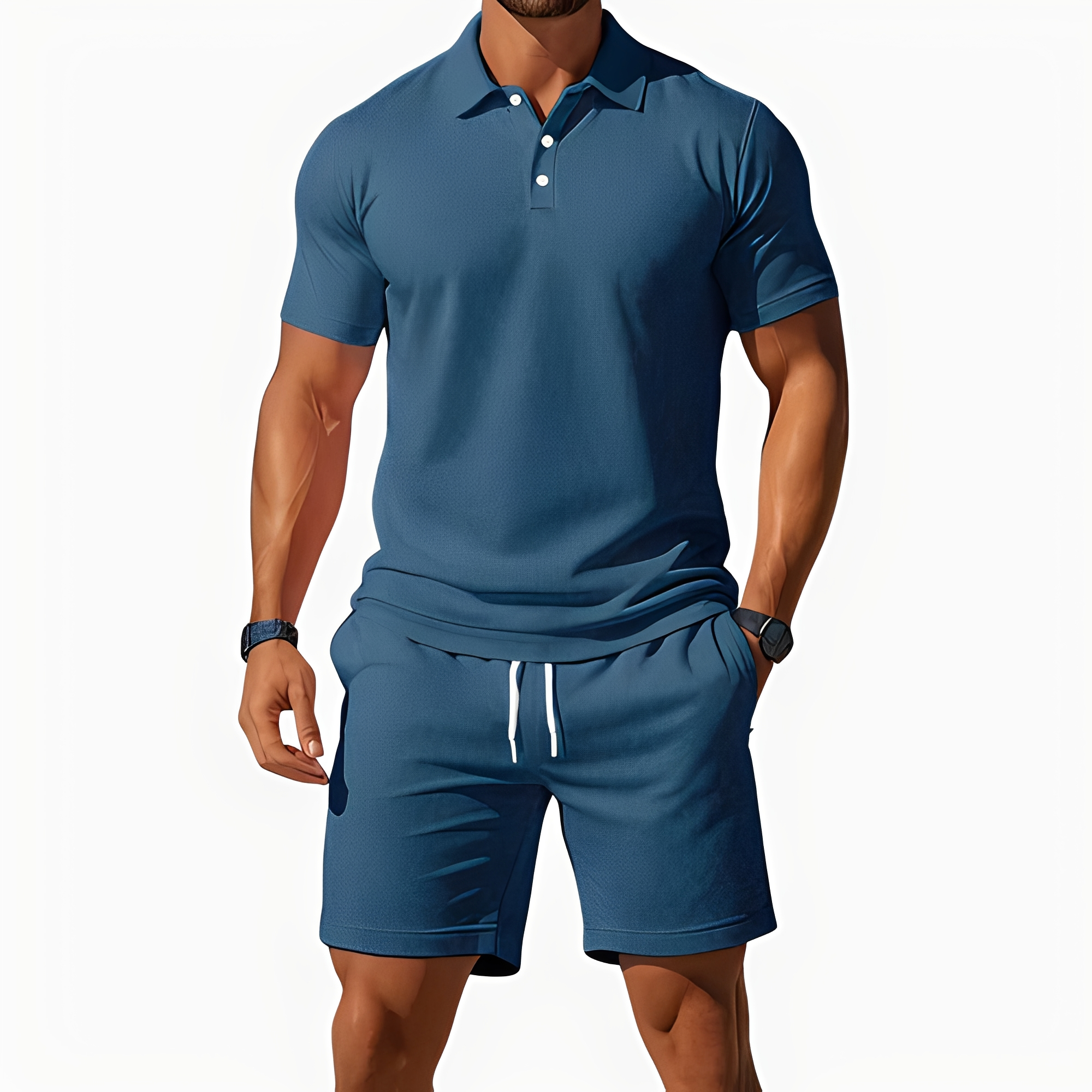 Aldrin - Trendy polo and shorts set for men