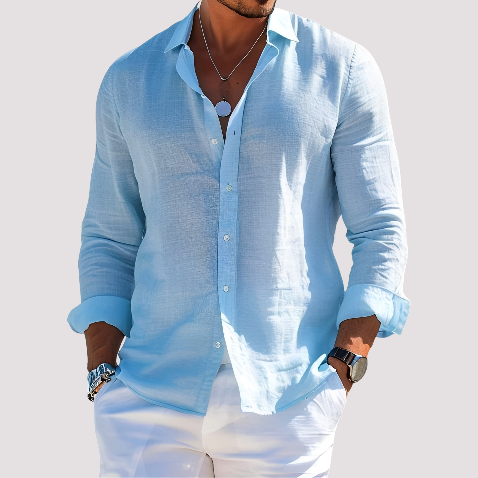 Dale – Men's long-sleeve shirt – Casual and laid-back