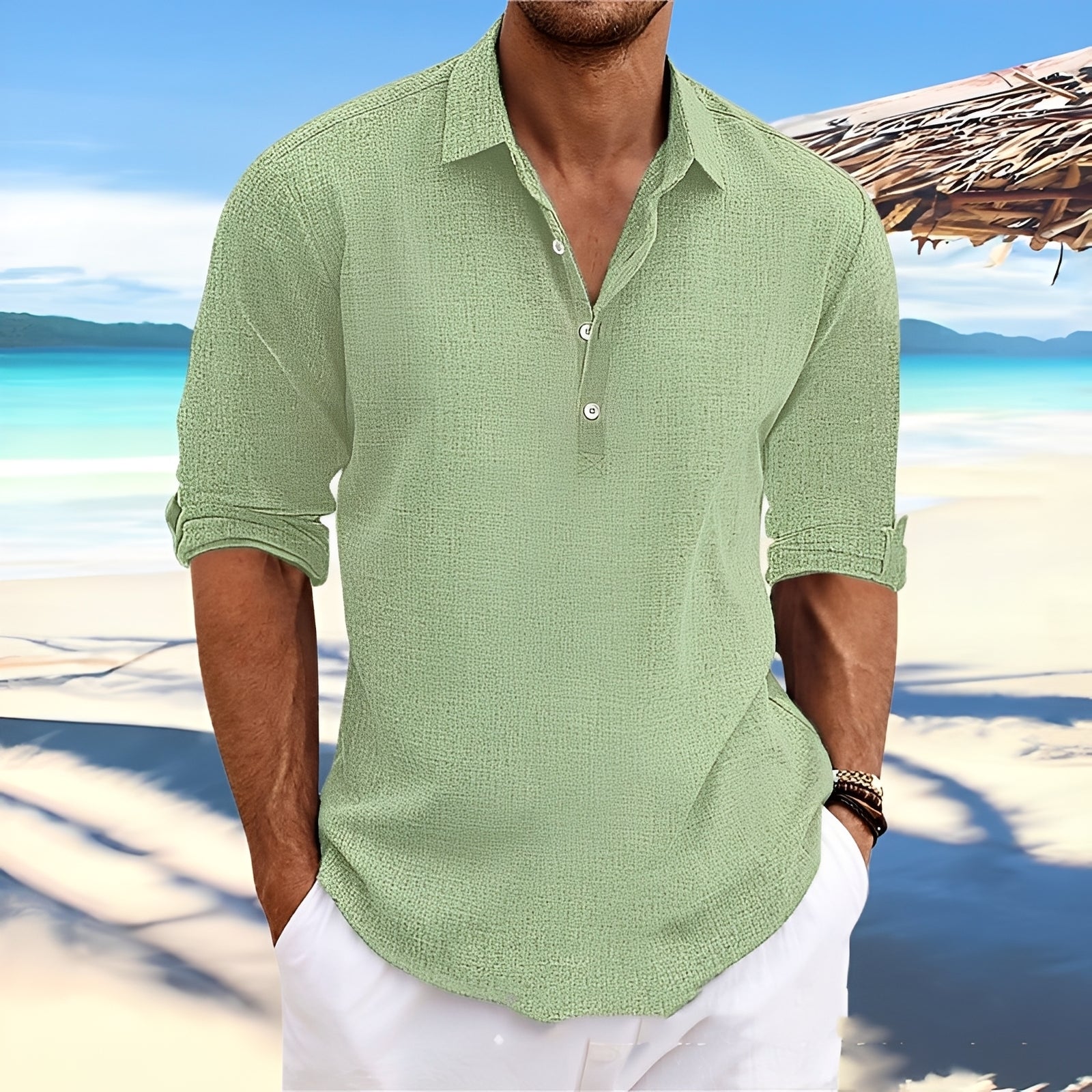 Ricky – Men's long-sleeve shirt – ideal for cozy, warm days