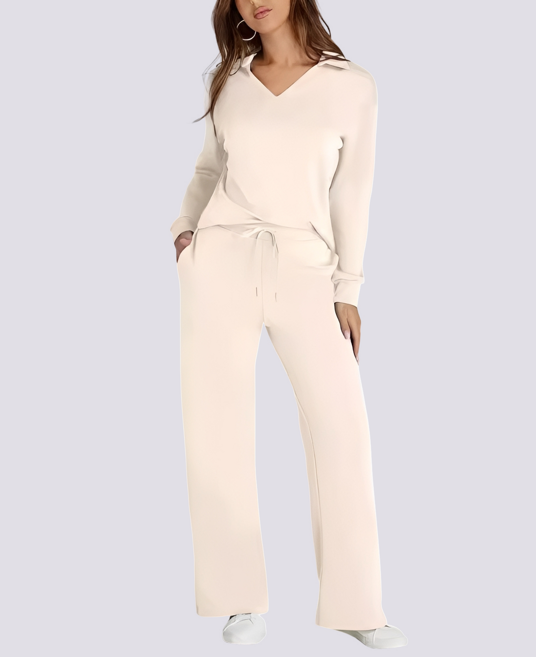 Bella - Relaxed V-neck Elastic Set