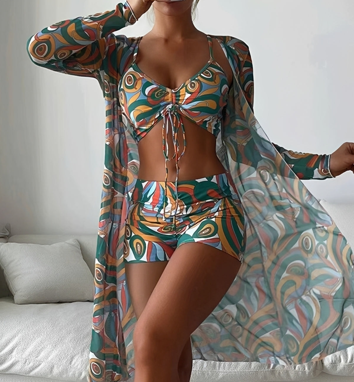 Nancy - Three-Piece Swimsuit Set