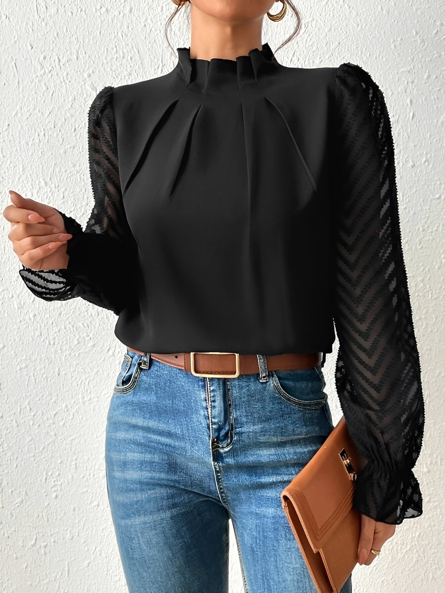 Bella - Chiffon Top with Long Sleeves