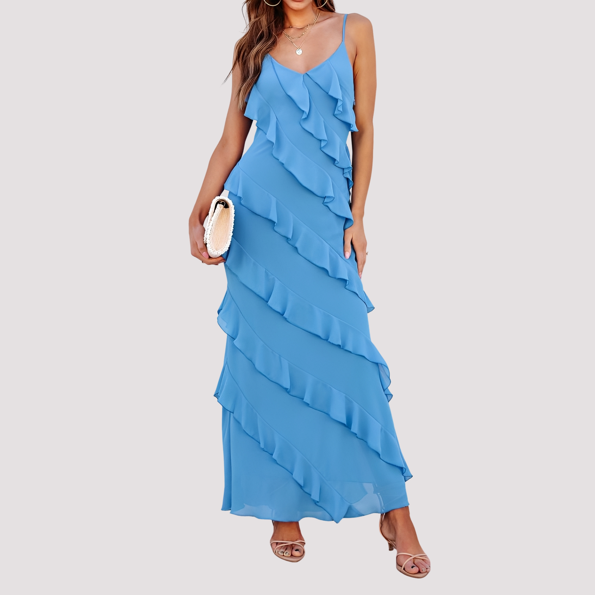 Micah - Trendy Long Dress with Ruffles