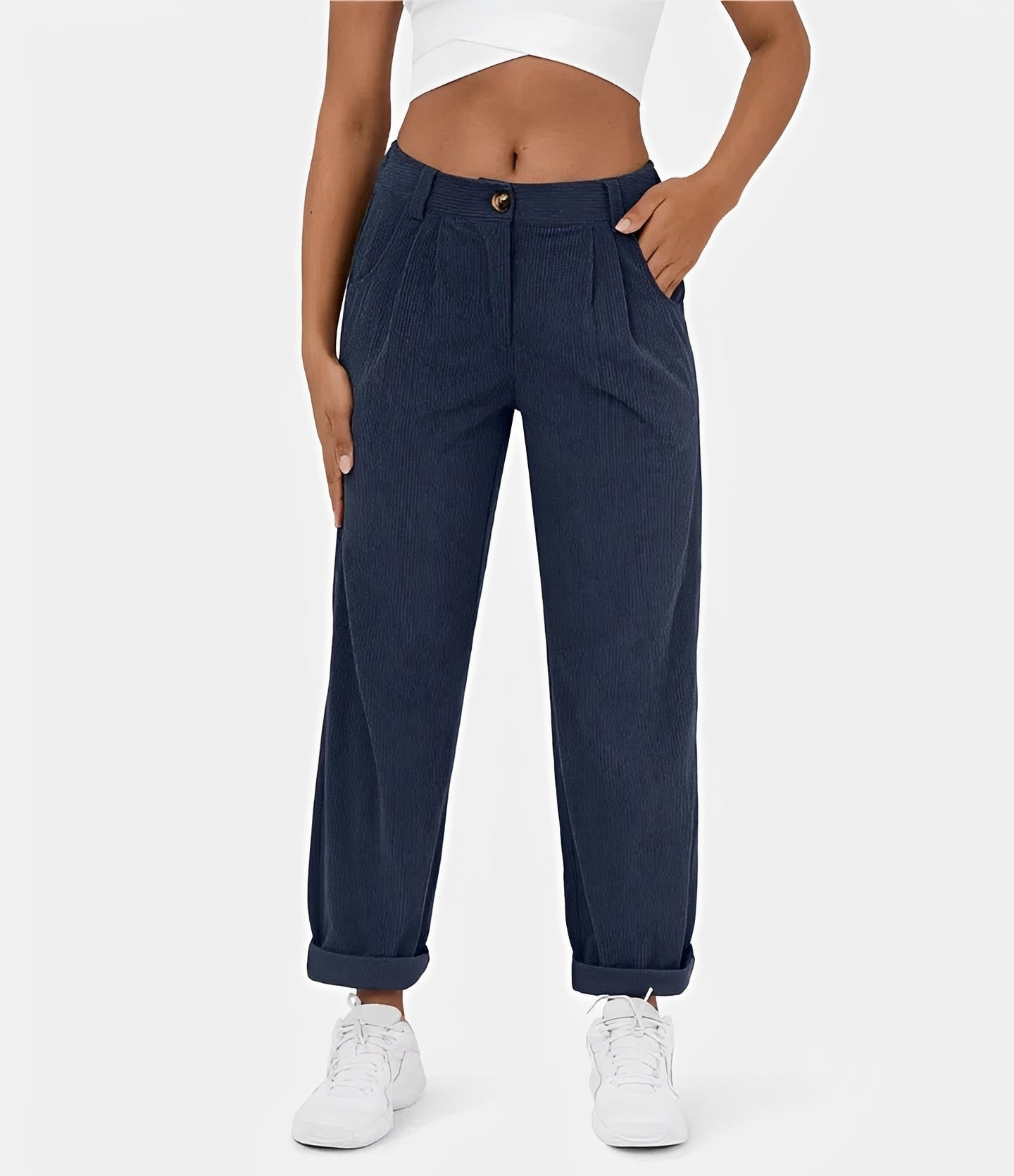 Liana - Casual High Waist Corduroy Pants