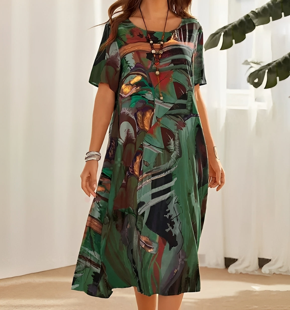Alexa - Women's casual dress with a chic print and relaxed fit