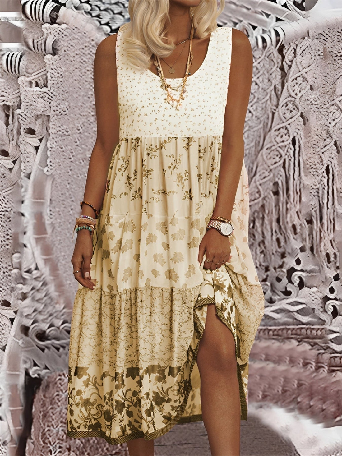 Nancy - Chic Boho Midi Dress