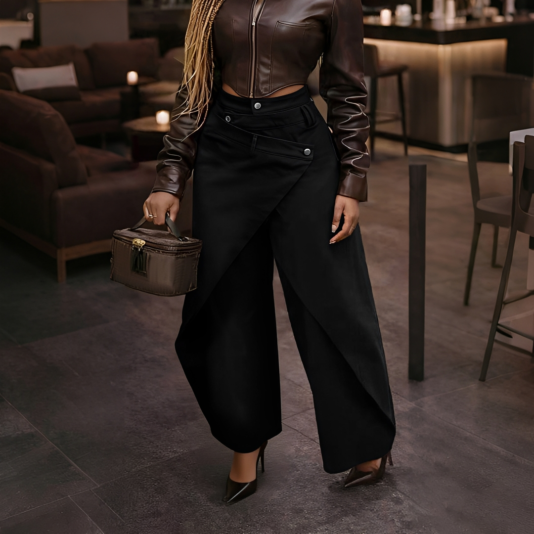 Cheska - Stylish Cross Front Trousers