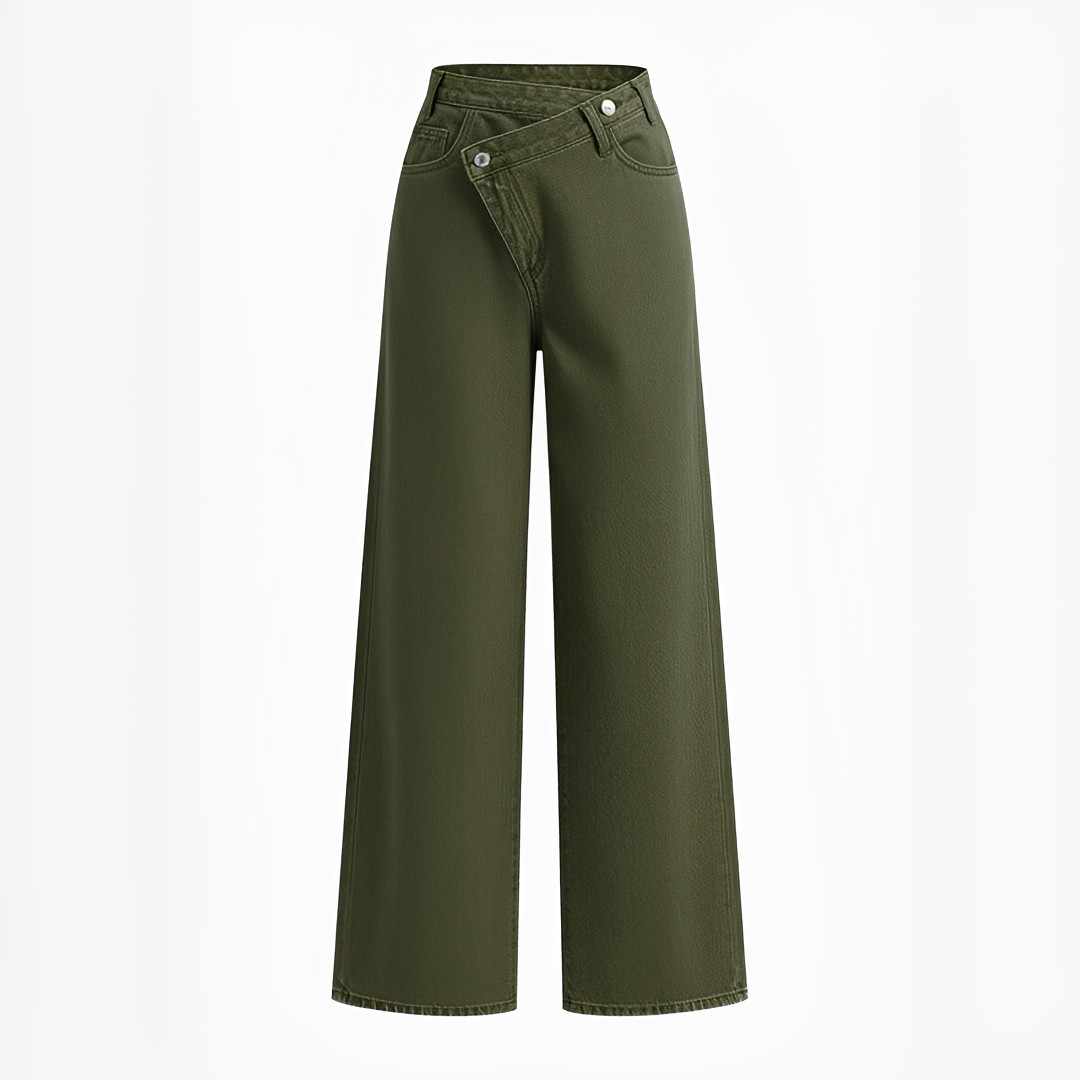 Jolina - Pants with Asymmetrical Waistline