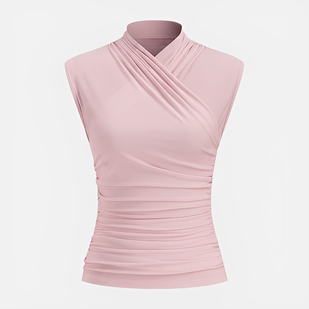 Mireya - Chic Cross Neck Top