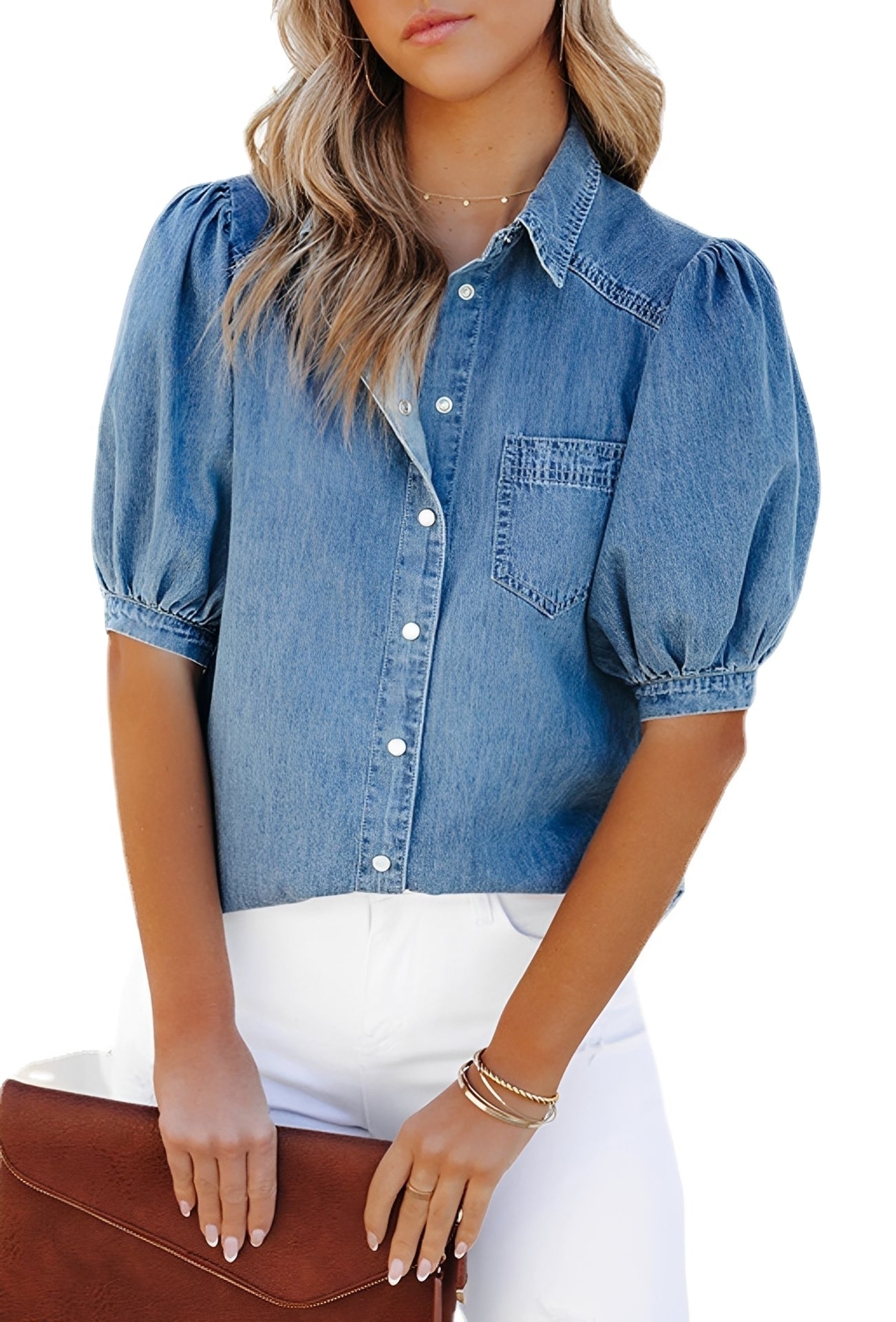 Mila - Trendy Denim Shirt