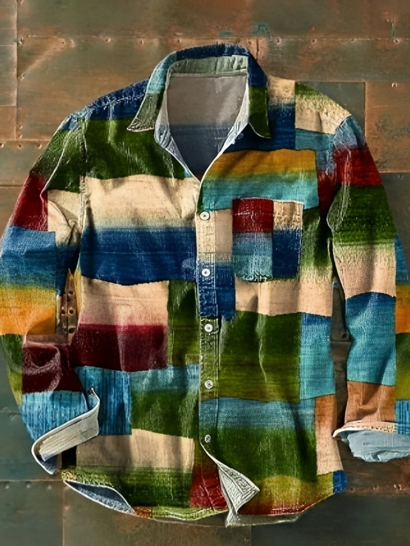 Charles – Men's long-sleeve shirt – Retro and colorful
