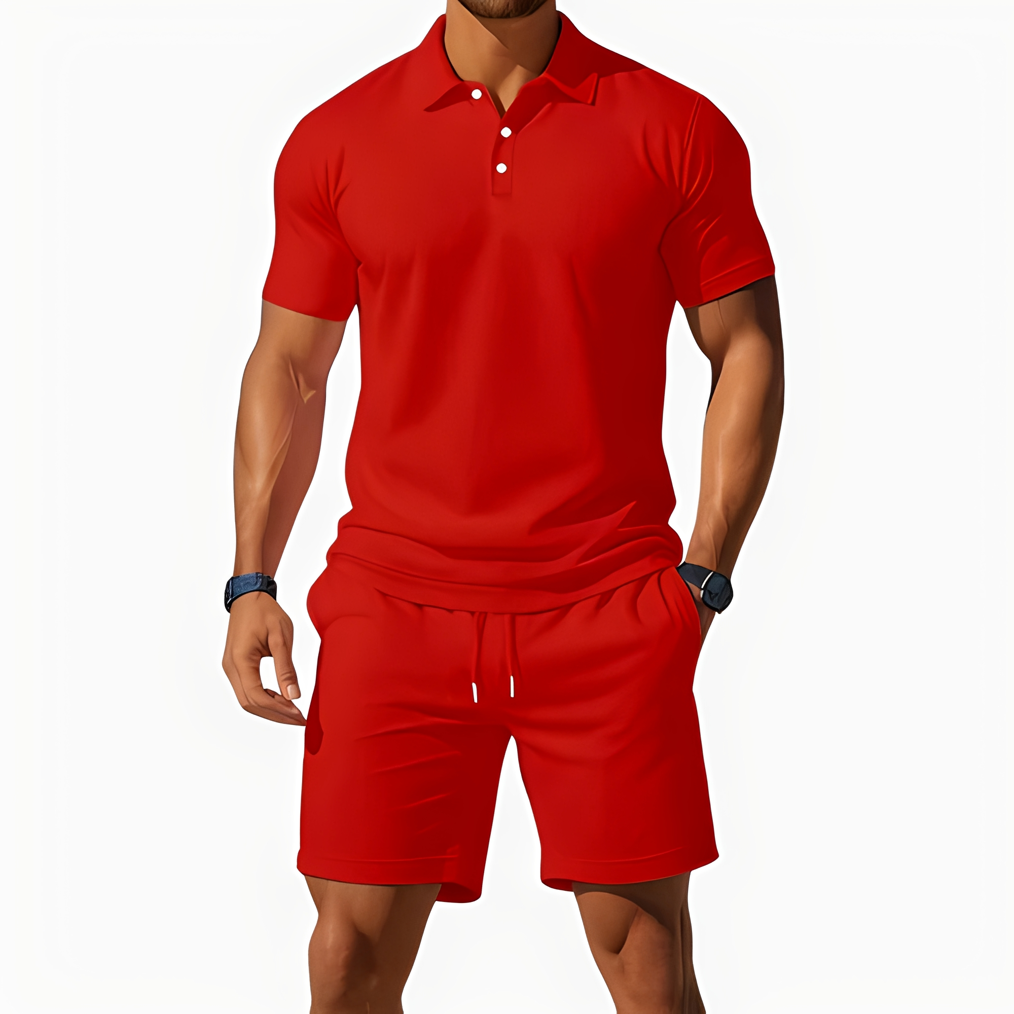 Aldrin - Trendy polo and shorts set for men