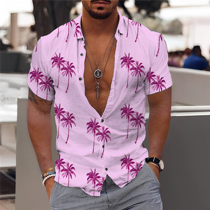 Hector - Men's Fashionable Palm Print Shirt