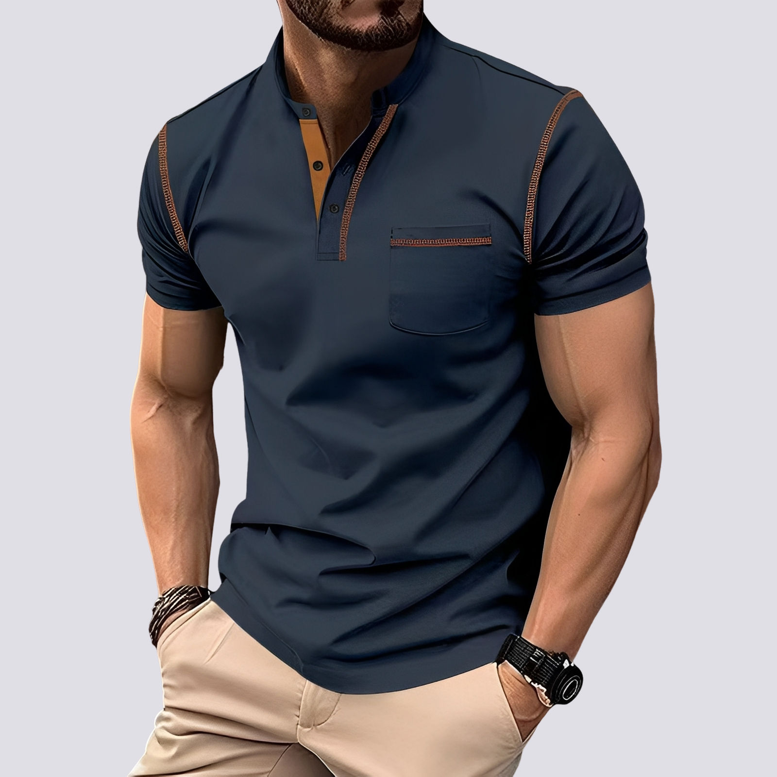 Stefan - Men's stylish, breathable polo shirt