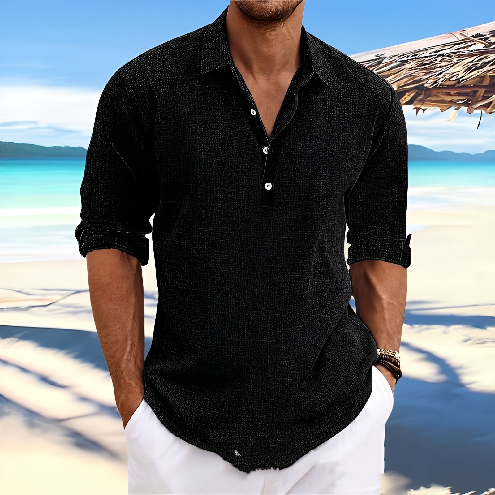 Ricky – Men's long-sleeve shirt – ideal for cozy, warm days
