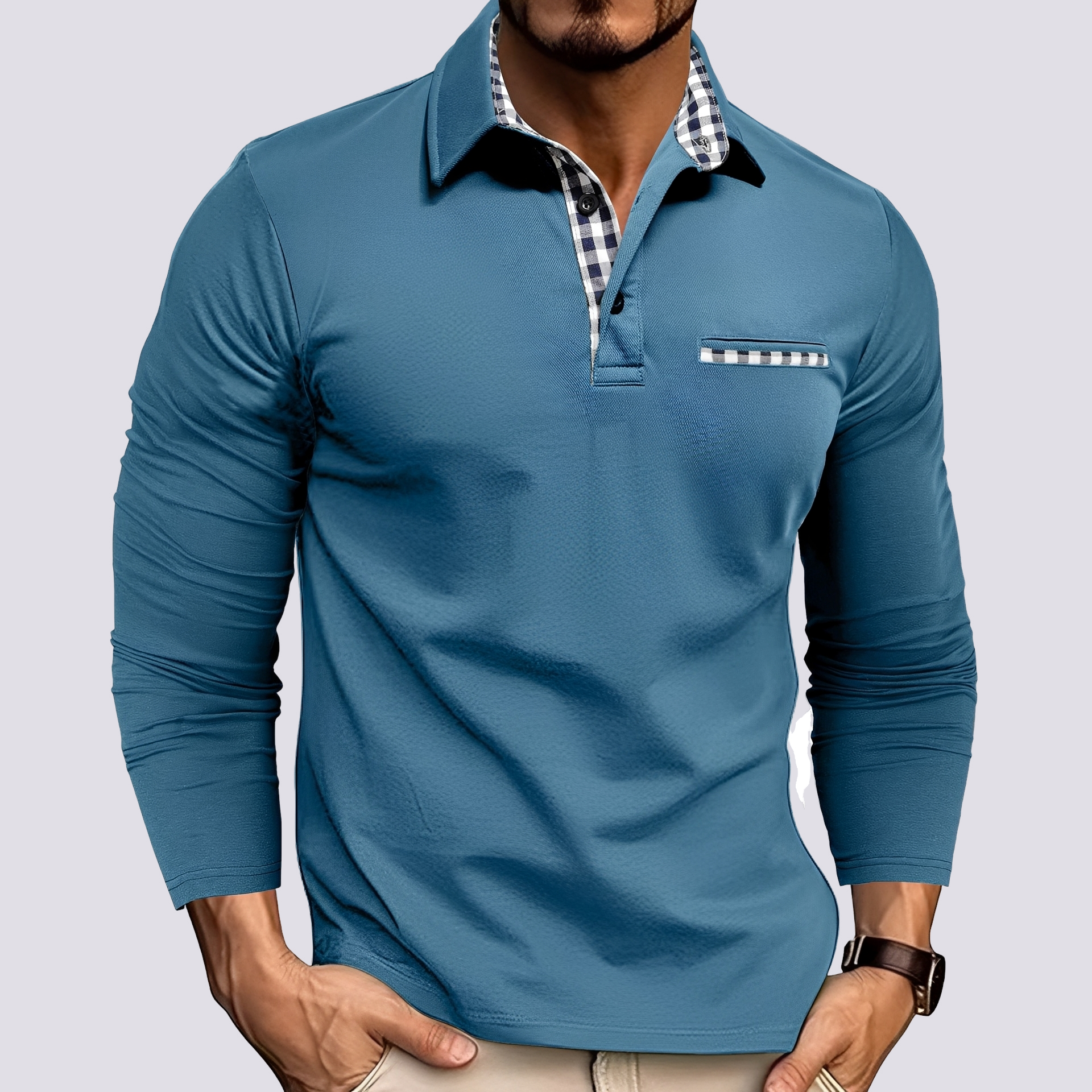 Mark – Men's polo shirt – Casual long-sleeve shirt