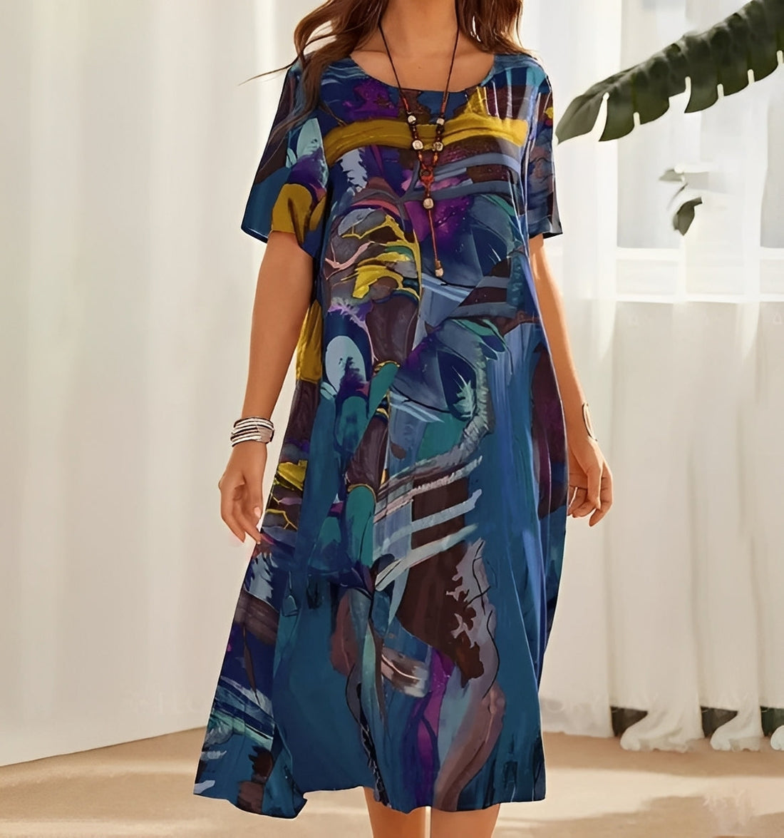 Alexa - Women's casual dress with a chic print and relaxed fit