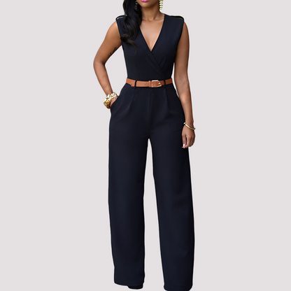 Esther - Women's elegant jumpsuit with a belt