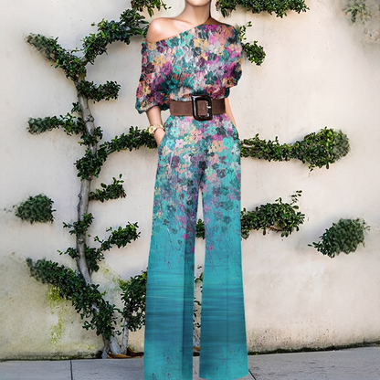 Chandrine - Asymmetric wide-leg jumpsuit for women