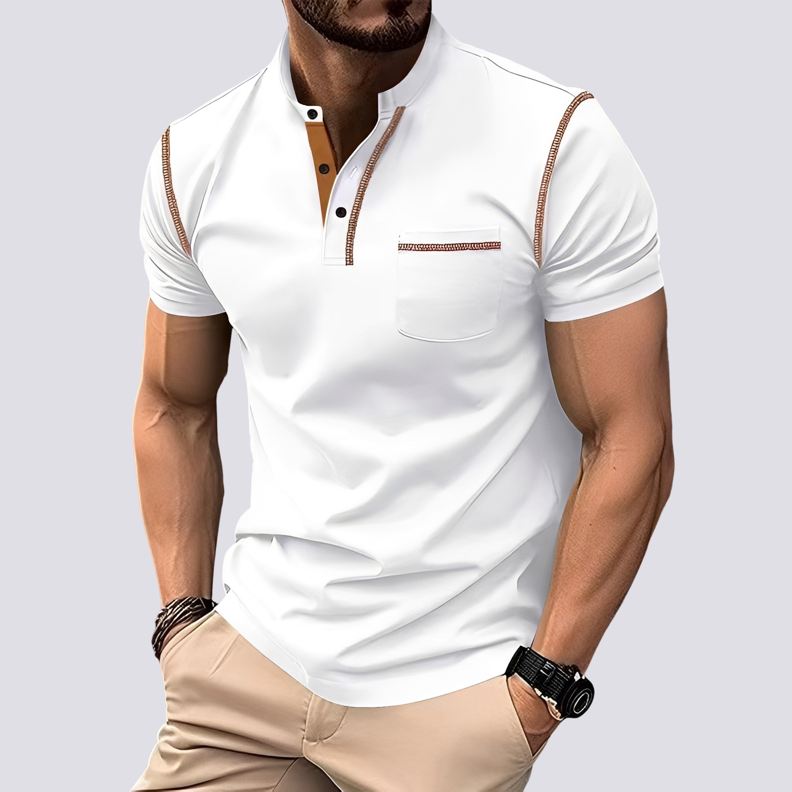 Stefan - Men's stylish, breathable polo shirt