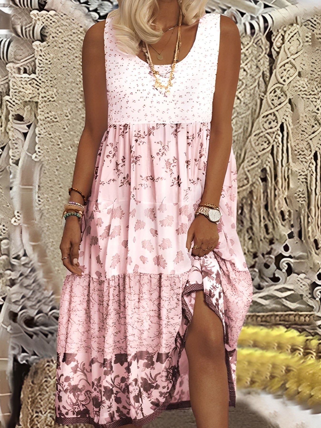 Nancy - Chic Boho Midi Dress