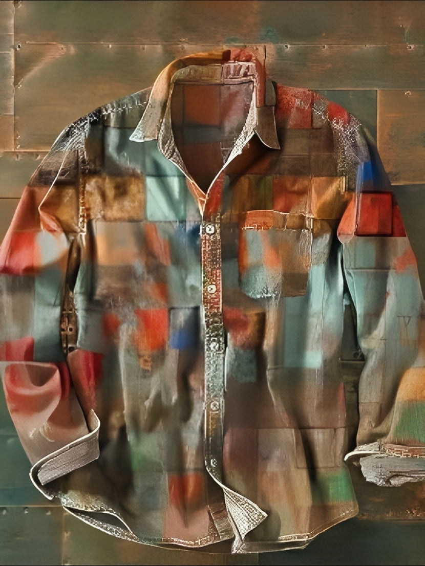 Charles – Men's long-sleeve shirt – Retro and colorful