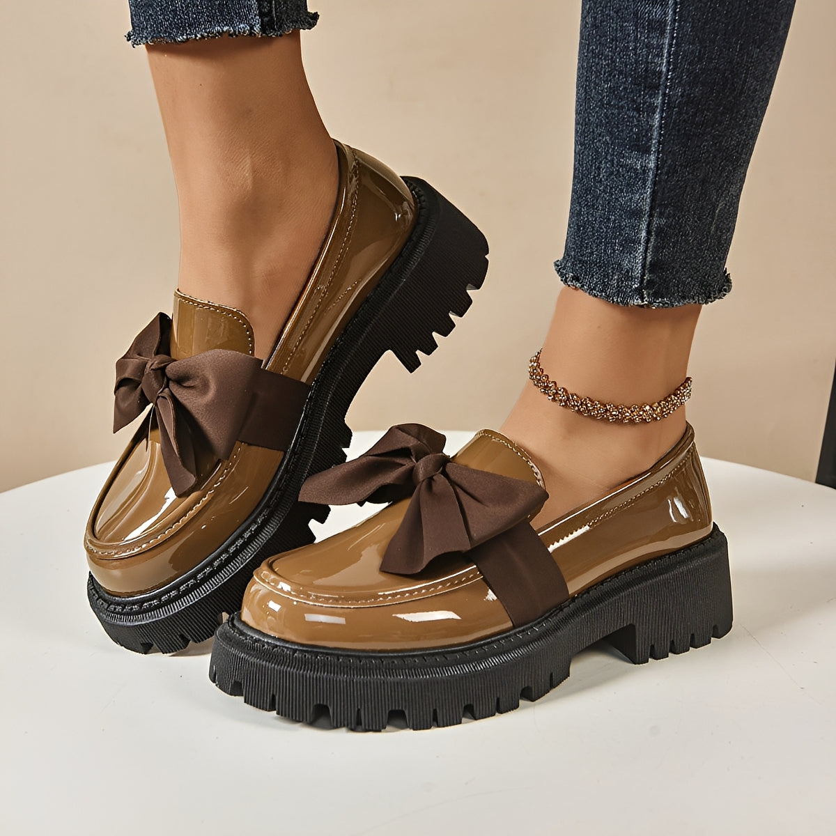 Yasir - Traditional Loafers with Bow Accent