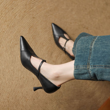 Ellis - Contemporary Stiletto Heels with T-Buckle