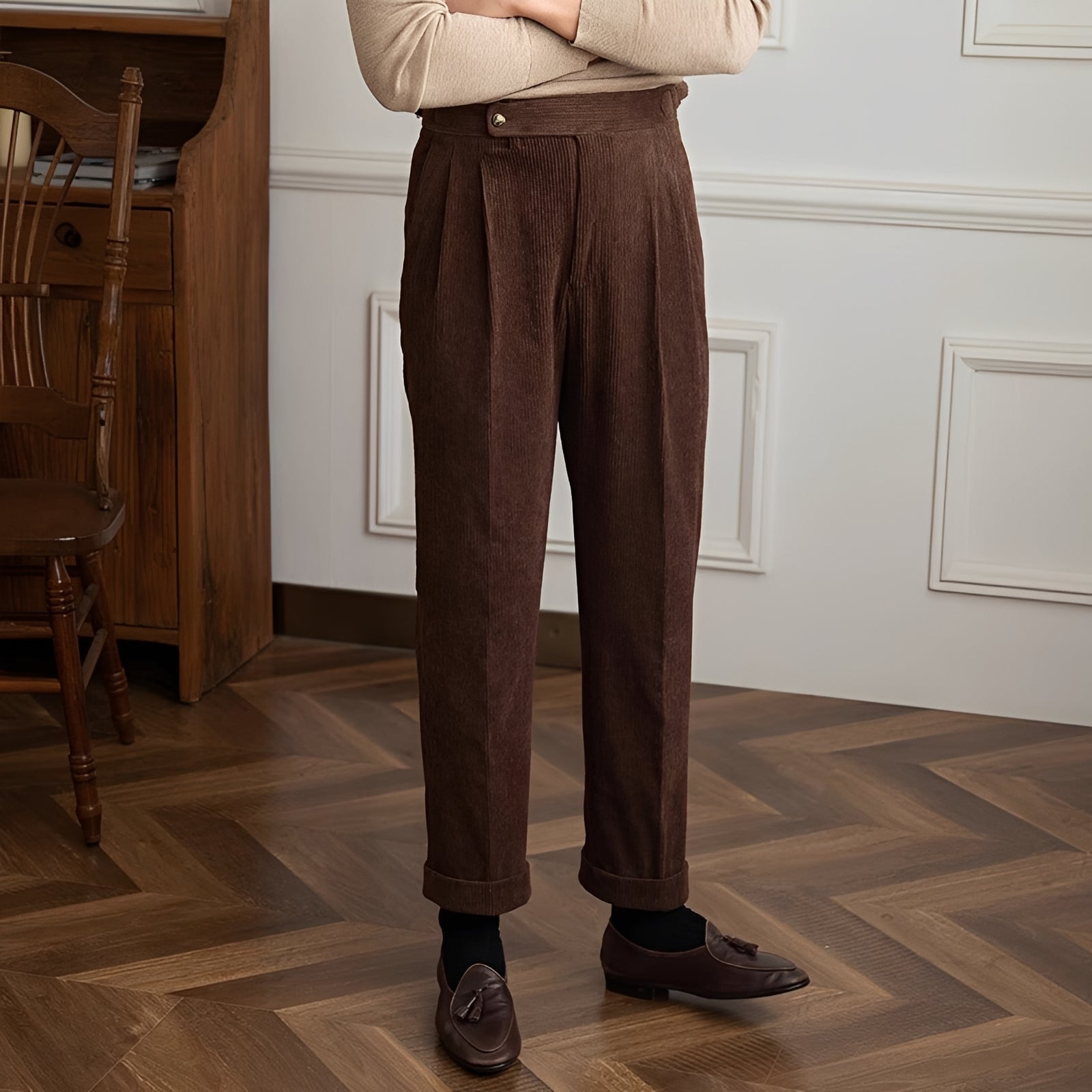 Rafael - High Waist Patterned Trousers