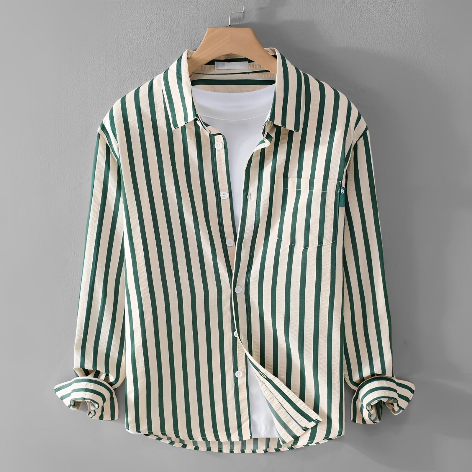 Marvin - Fashionable Long-sleeved Striped Shirt
