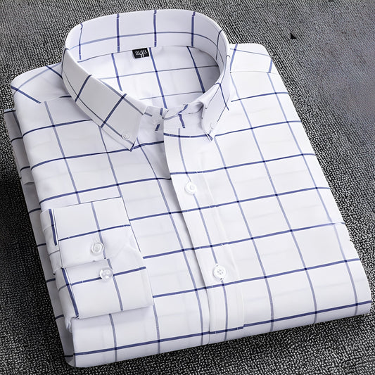 Jezriel - Men's long-sleeve checkered shirt with style