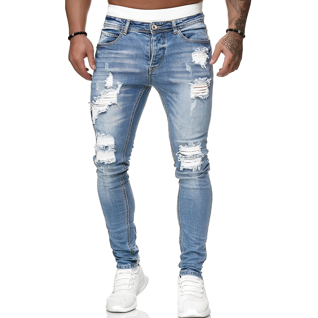 Annie - Men's casual ripped skinny jeans