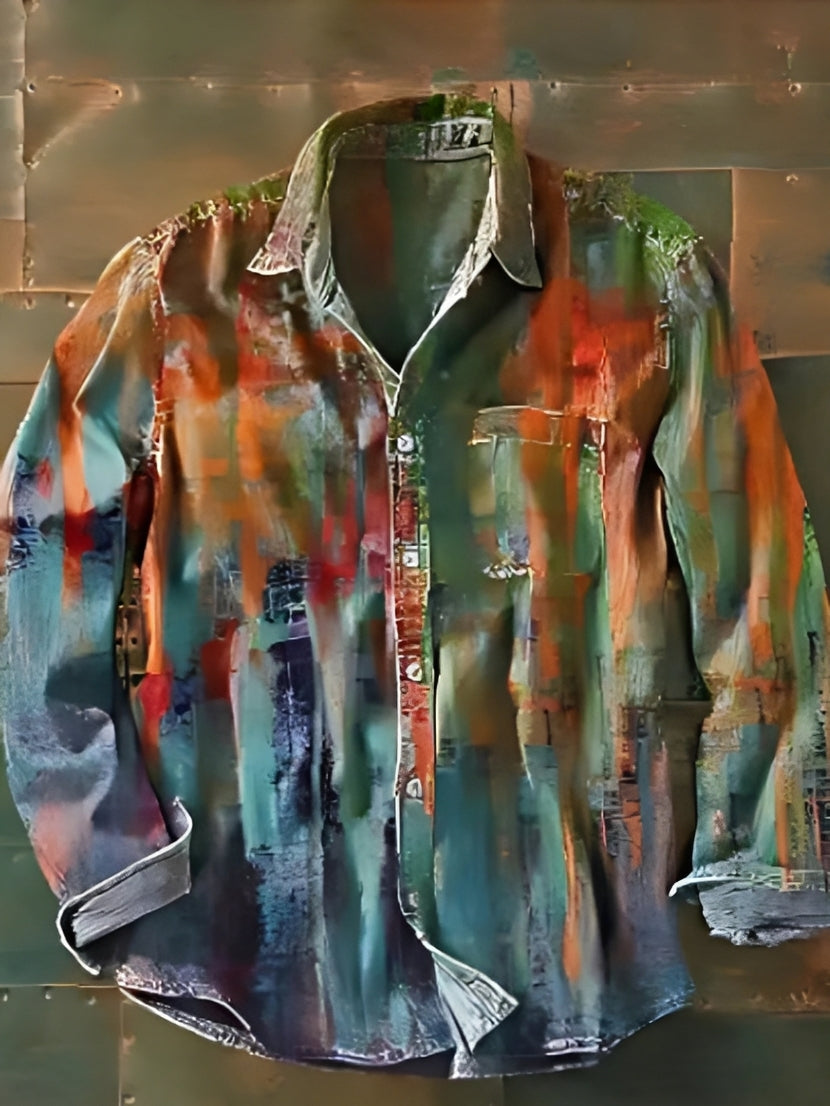 Charles – Men's long-sleeve shirt – Retro and colorful