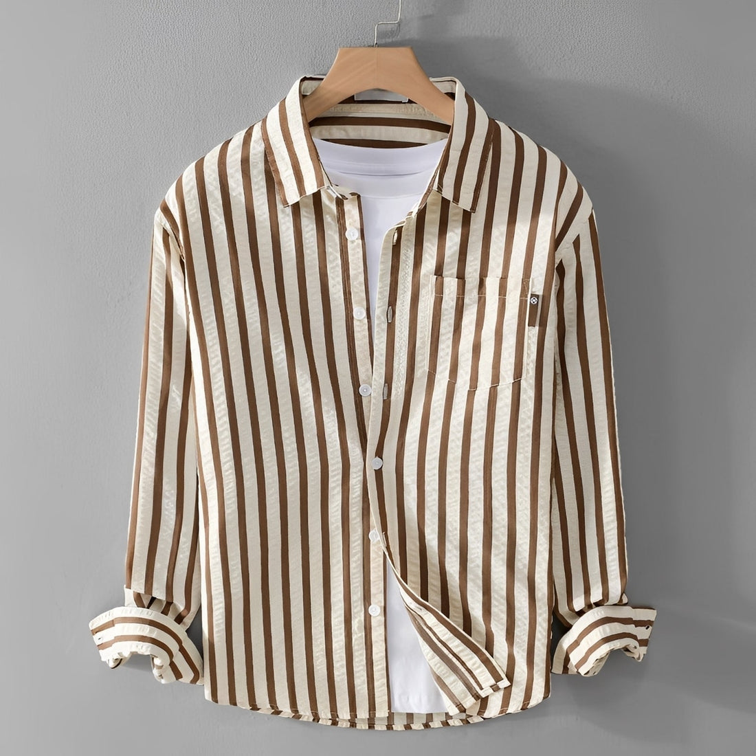 Marvin - Fashionable Long-sleeved Striped Shirt