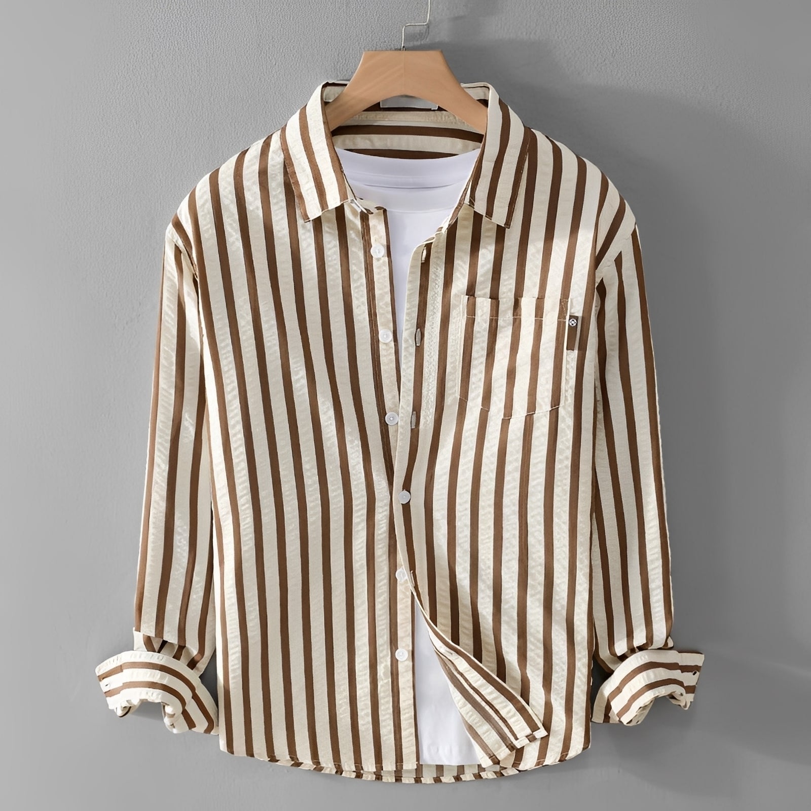 Marvin - Fashionable Long-sleeved Striped Shirt