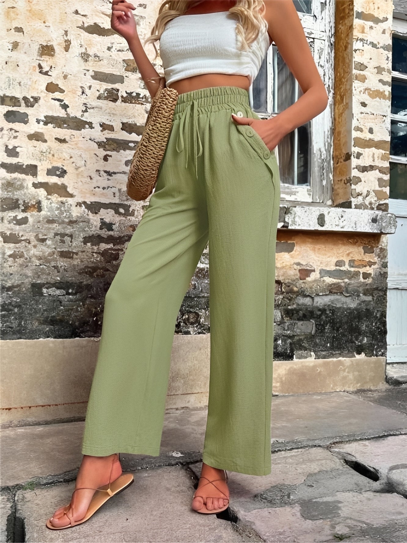 Allie - Trendy, loose high-waisted women's pants