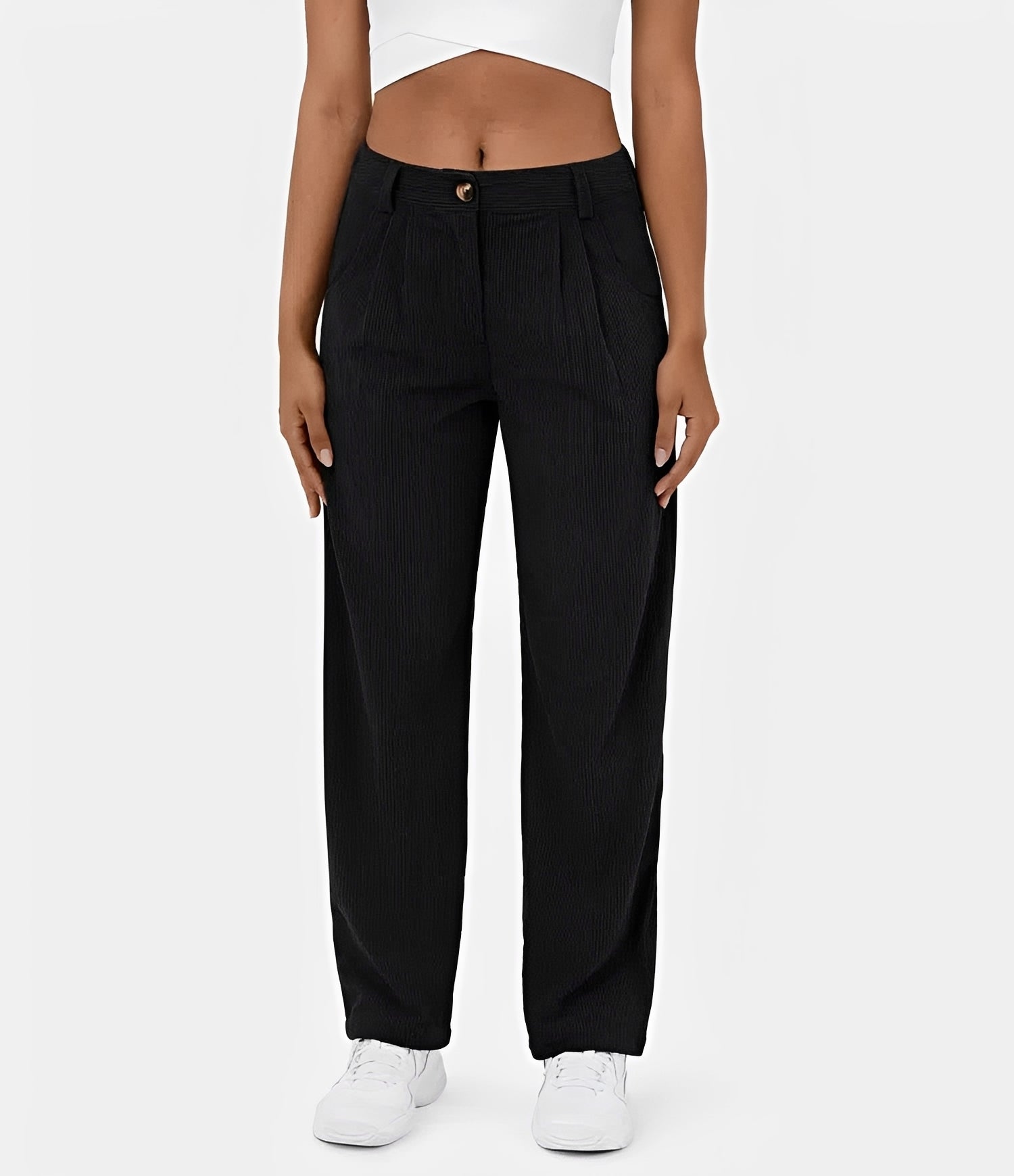 Liana - Casual High Waist Corduroy Pants
