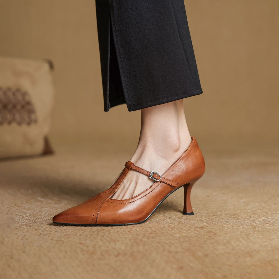 Ellis - Contemporary Stiletto Heels with T-Buckle