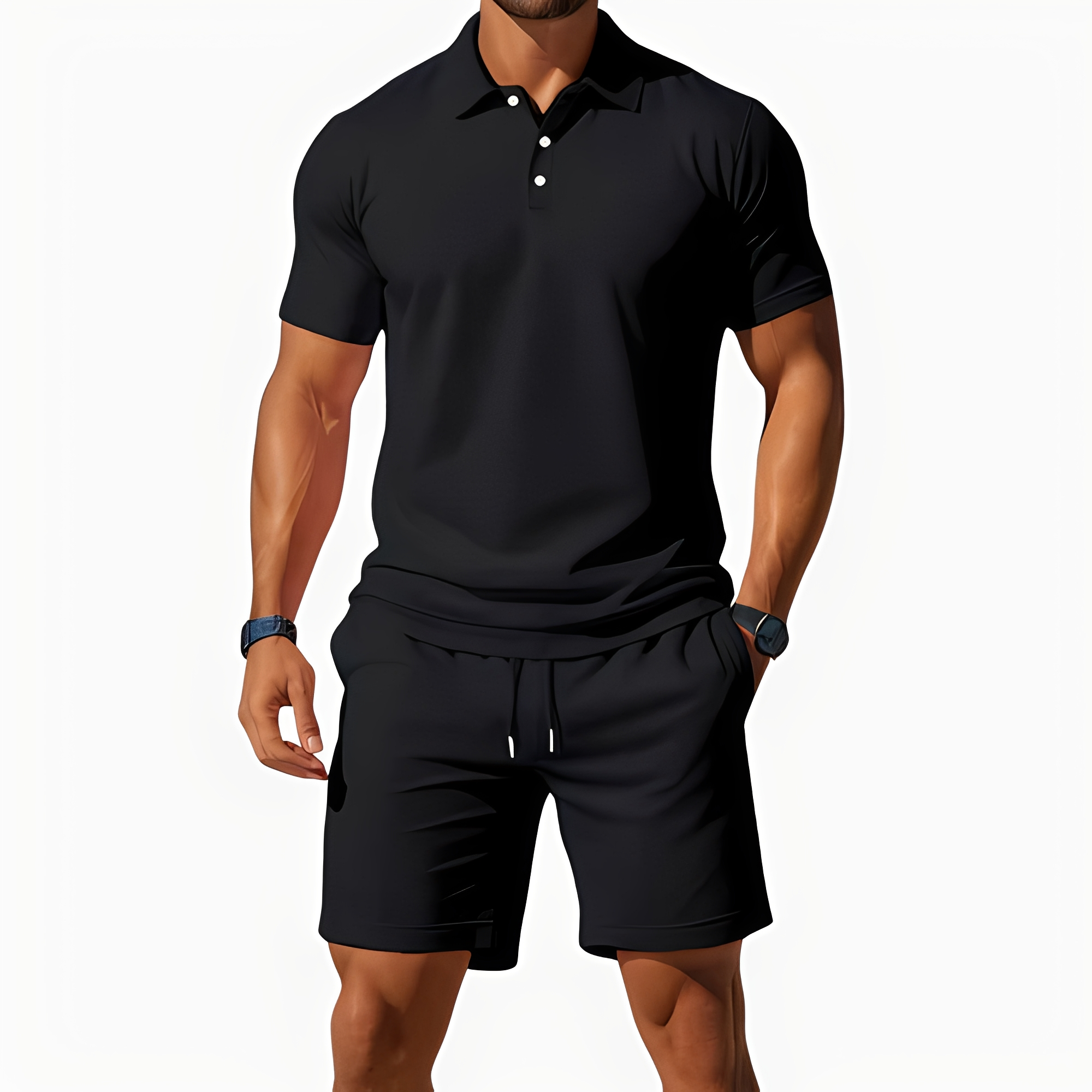 Aldrin - Trendy polo and shorts set for men