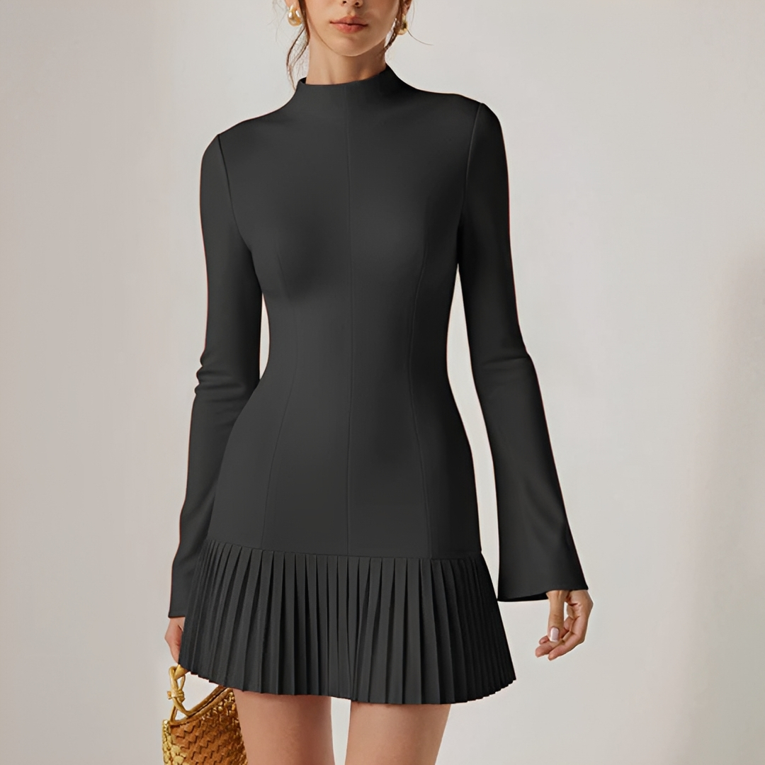 Elva - Fashionable Pleated Mini Dress