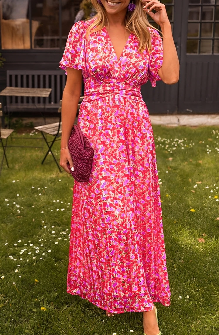 Rachel - Chic Long V-Neck Dress for Women