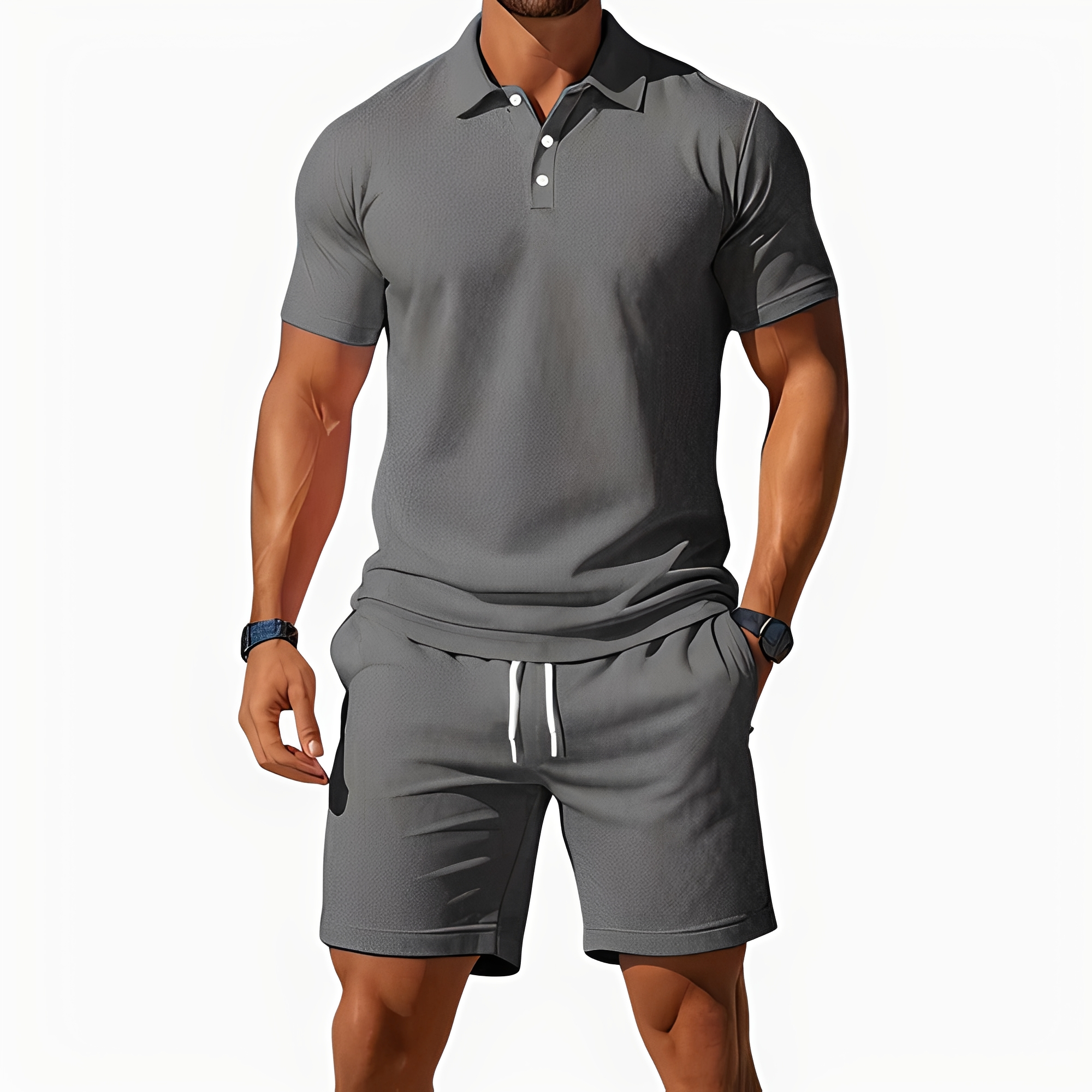 Aldrin - Trendy polo and shorts set for men