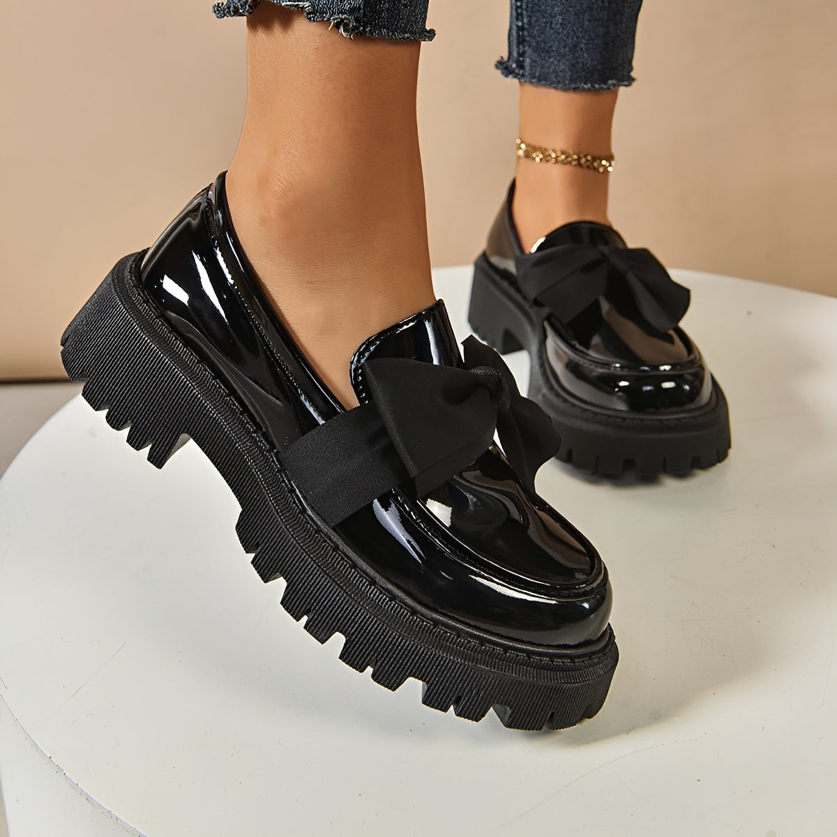Yasir - Traditional Loafers with Bow Accent